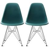 Colorful DSW Molded Design Armless Plastic Dining Room Chairs Chrome Metal Wire Eiffel Legs For Kitchen Office Work Restaurant