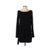 White House Black Market Casual Dress - Sweater Dress Crew Neck 3/4 sleeves: Black Dresses - Women's Size X-Small