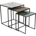 3 tables d'appoint gigognes en acier et aluminium