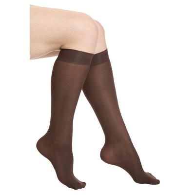 Plus Size Women's 3-Pack Knee-High Compression Socks by Comfort Choice in Dark Coffee (Size 1X)