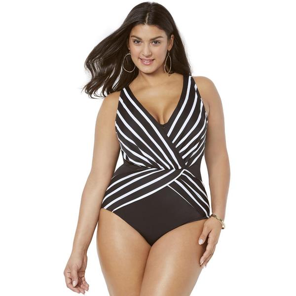 plus-size-womens-surplice-one-piece-swimsuit-by-swimsuits-for-all-in-black-white-stripe--size-8-/
