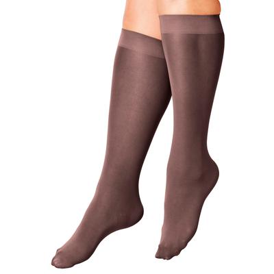 Plus Size Women's 3-Pack Knee-High Support Socks by Comfort Choice in Dark Coffee (Size 1X) Tights