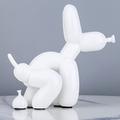 JimAndAlice Creative Poop Balloon Dog Statue Home Decoration Modern nordic Cute Animal Resin Art Sculpture Crafts Desktop Decors Ornaments, White-22cm