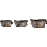 Transpac Metal 17 in. Silver Christmas Galvanized Containers Set of 3