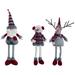 Transpac Fabric 19 in. Multicolor Christmas Plush Plaid Shelf Sitter 3 Assorted