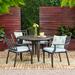 Delmar Outdoor 5 Piece Dining Set with Wicker Table by Christopher Knight Home