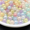 50 pièces de perles rondes mates de 8mm perles acryliques en vrac fabrication de bijoux Bracelet