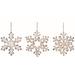 Transpac Metal White Christmas Small Snowflake Ornaments Set of 3