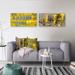 East Urban Home Yellow Meets Gray Abstract Art - 2 Piece Wrapped Canvas Painting Set Canvas in Black/Gray/Yellow | 16 H x 64 W in | Wayfair