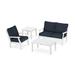 POLYWOOD® Braxton 4-Piece Deep Seating Set Wood/Plastic in White | Outdoor Furniture | Wayfair PWS486-2-WH145991