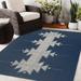 Blue/Gray 96 x 0.08 in Area Rug - KAVKA DESIGNS Mesa Southwestern Navy/Gray Indoor/Outdoor Area Rug Polyester | 96 W x 0.08 D in | Wayfair