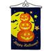 Breeze Decor Pumpkin Trio 2-Sided Polyester 18.5" H x 13" W Flag Set in Black/Orange/Yellow | 18.5 H x 13 W in | Wayfair