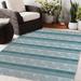 Blue/Green 96 x 0.08 in Area Rug - Dakota Fields Chidester Southwestern Teal/White Indoor/Outdoor Area Rug Polyester | 96 W x 0.08 D in | Wayfair