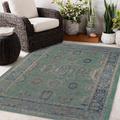 Blue 108 x 0.08 in Area Rug - Bungalow Rose Dali Oriental Green/Indoor/Outdoor Area Rug Polyester | 108 W x 0.08 D in | Wayfair