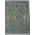 White 24 x 0.08 in Area Rug - Bungalow Rose Dali Oriental Green/Blue Indoor/Outdoor Area Rug Polyester | 24 W x 0.08 D in | Wayfair