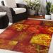 Yellow 120 x 96 x 0.08 in Area Rug - Bungalow Rose Patchwork Red/Gold Indoor/Outdoor Area Rug Polyester | 120 H x 96 W x 0.08 D in | Wayfair