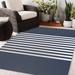 Blue/Navy 108 x 0.08 in Area Rug - Breakwater Bay Ginevra Striped Navy/White Indoor/Outdoor Area Rug Polyester | 108 W x 0.08 D in | Wayfair