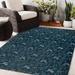 Blue/Navy 108 x 0.08 in Area Rug - Winston Porter Anuel Floral Navy Indoor/Outdoor Area Rug Polyester | 108 W x 0.08 D in | Wayfair