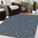 Blue/Gray 108 x 0.08 in Area Rug - Ebern Designs Geometric Navy/Gray Indoor/Outdoor Area Rug Polyester | 108 W x 0.08 D in | Wayfair