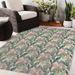 Brown/Green 96 x 0.08 in Area Rug - Bay Isle Home™ Hansley Floral Pink/Green/Tan Indoor/Outdoor Area Rug Polyester | 96 W x 0.08 D in | Wayfair