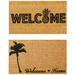 Bay Isle Home™ Holthaus Island Tropical Décor 2 Piece 18in. x 30in. Non-Slip Outdoor Door Mat Set Coir in Brown/Orange/Yellow | Wayfair