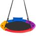 Costway 40 inch Saucer Tree Outdoor Round Platform Swing with Pillow and Handle-Multicolor