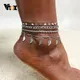 Vnox 1/2/3/4 pièces bracelet de cheville pour femmes chaîne de cheville en acier inoxydable à