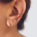 CANNER-Boucles d'oreilles créoles arc-en-ciel pour femmes boucles d'oreilles cercle noir vert