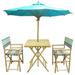 Zew Hand-crafted Bamboo 4-piece Square Patio Set