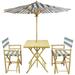 Zew Hand-crafted Bamboo 4-piece Square Patio Set