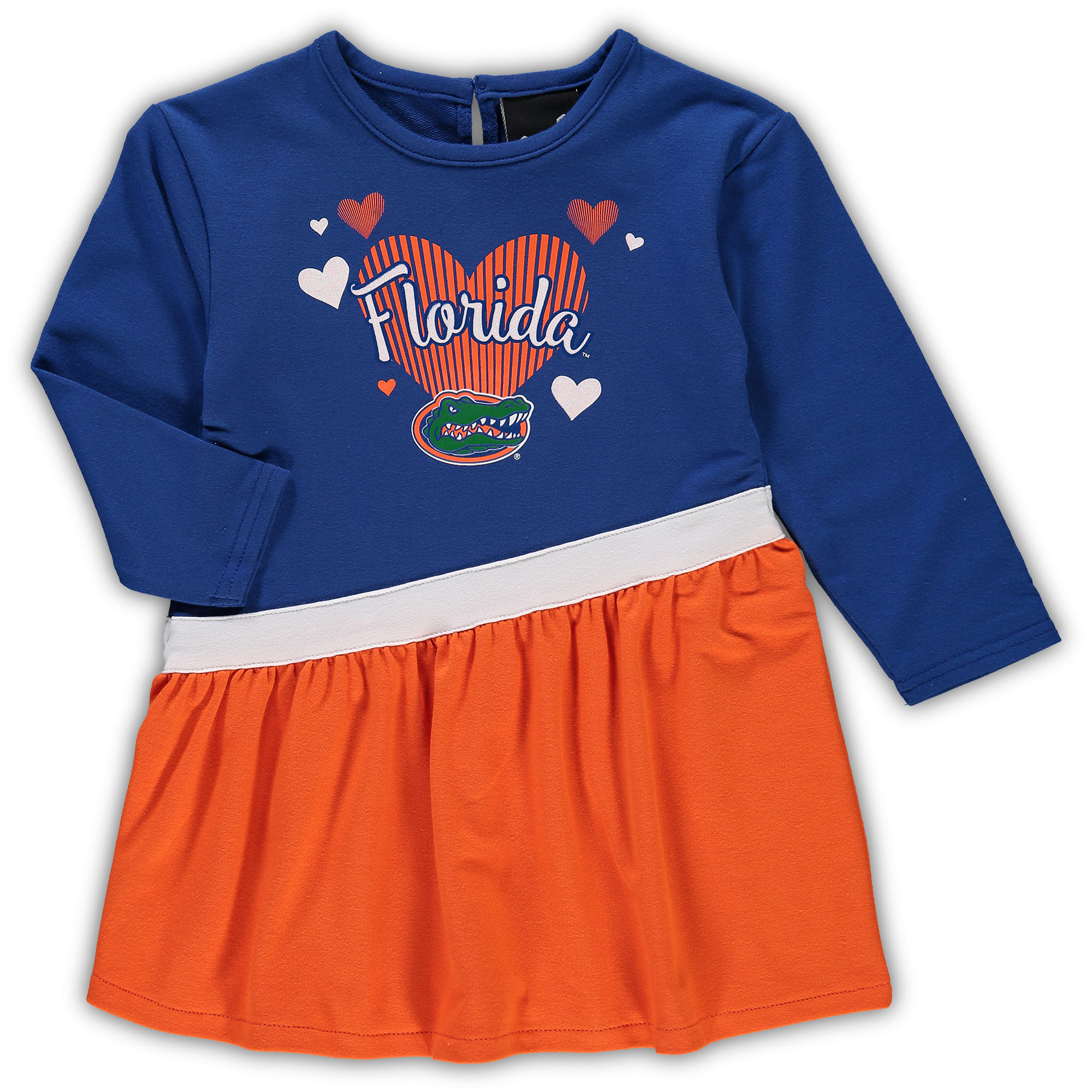 Girls Infant Royal Florida Gators Heart French Terry Dress