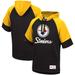 Men's Mitchell & Ness Black Pittsburgh Steelers Home Advantage Raglan Short Sleeve Pullover Hoodie