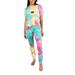 Women's Concepts Sport Texas Rangers Velodrome Tie-Dye Top & Jogger Pants Set