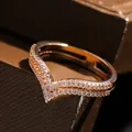 Kinel-Bague en or rose 585 avec incrustation de cire double anneau creux bijoux fins pour fête de