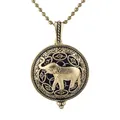 Collier éléphant en Bronze Antique pendentif magnétique rétro parfum diffuseur d'huile