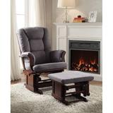 Rehan Chair & Ottoman (2Pc Pk) in Taupe Microfiber & Natural Oak