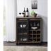 Wine Cabinet with 3 Tier Shelf & 3 Cup Holder & Wine Rack, Rustic Oak