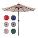 9ft Solar 32 LED Lights Patio Umbrella, Taupe & Red