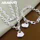 Ensembles de bijoux en argent 925 pour patients collier coeur d'amour ensemble de bracelets pour