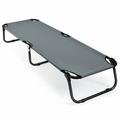 Costway Outdoor Folding Camping Bed for Sleeping Hiking Travel-Gray