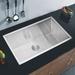 Water Creation 32-inch X 19-inch Zero Radius Single Bowl Stainless Steel Hand Made Undermount Kitchen Sink