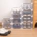 Rebrilliant Men Plastic Stackable Shoe Storage Organiser Drwer Box Metal Frame WardrobeSet Of 10 Plastic in White | 4 H x 12 W x 8 D in | Wayfair