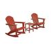 Longshore Tides Cullan Plastic Rocking Adirondack Chair w/ Table Plastic in Red | 35 H x 29.5 W x 34.25 D in | Wayfair