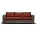 Latitude Run® Marfik Patio Sofa w/ Sunbrella Cushions Metal/Rust - Resistant Metal/Sunbrella® Fabric Included in Red/Gray | Wayfair