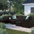 Lark Manor™ Anastase 12 Piece Sectional Seating Group w/ Cushions Synthetic Wicker/All - Weather Wicker/Wicker/Rattan | Outdoor Furniture | Wayfair