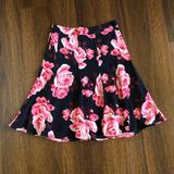 Kate Spade Skirts | Kate Spade Pleated Pink Floral Skirt | Color: Black/Pink | Size: 0