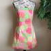Lilly Pulitzer Dresses | Lilly Pulitzer Strapless Dress Tropical Punch Sz 6 | Color: Green/Pink | Size: 8