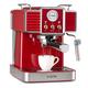 KLARSTEIN Gusto Classico Espresso Maker - Espresso Machine, Portafilter Machine, Power: 1350 Watts, 20 Bar Pressure, Water Tank Volume: 1.5 Litres, Removable Stainless Steel Drip Grid, Colour: Red