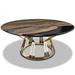 Arditi Collection Atalante Pedestal Coffee Table Metal in Black/Brown/Yellow | 17.7 H x 27.6 W x 27.6 D in | Wayfair ARD-133 R70