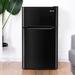 FORCLOVER 3.2 Cubic Feet cu. ft. Freestanding Mini Fridge w/ Freezer Stainless Steel in Black | 34 H x 19 W x 17.5 D in | Wayfair EP-LD-22672BK